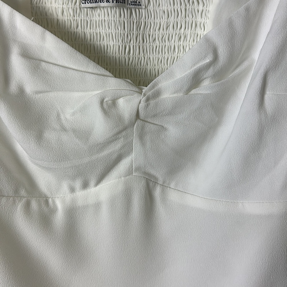 Abercrombie & Fitch White Ruched Flutter Sleeve B… - image 4